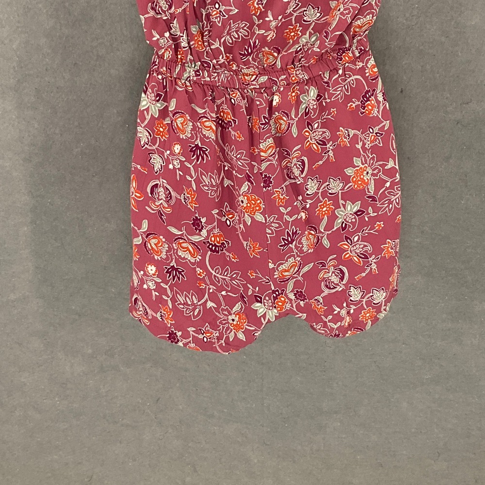 Angie‎ Floral Halter Romper Sz M Maroon Orange Paisley Print Beach Festival - Picture 8 of 14